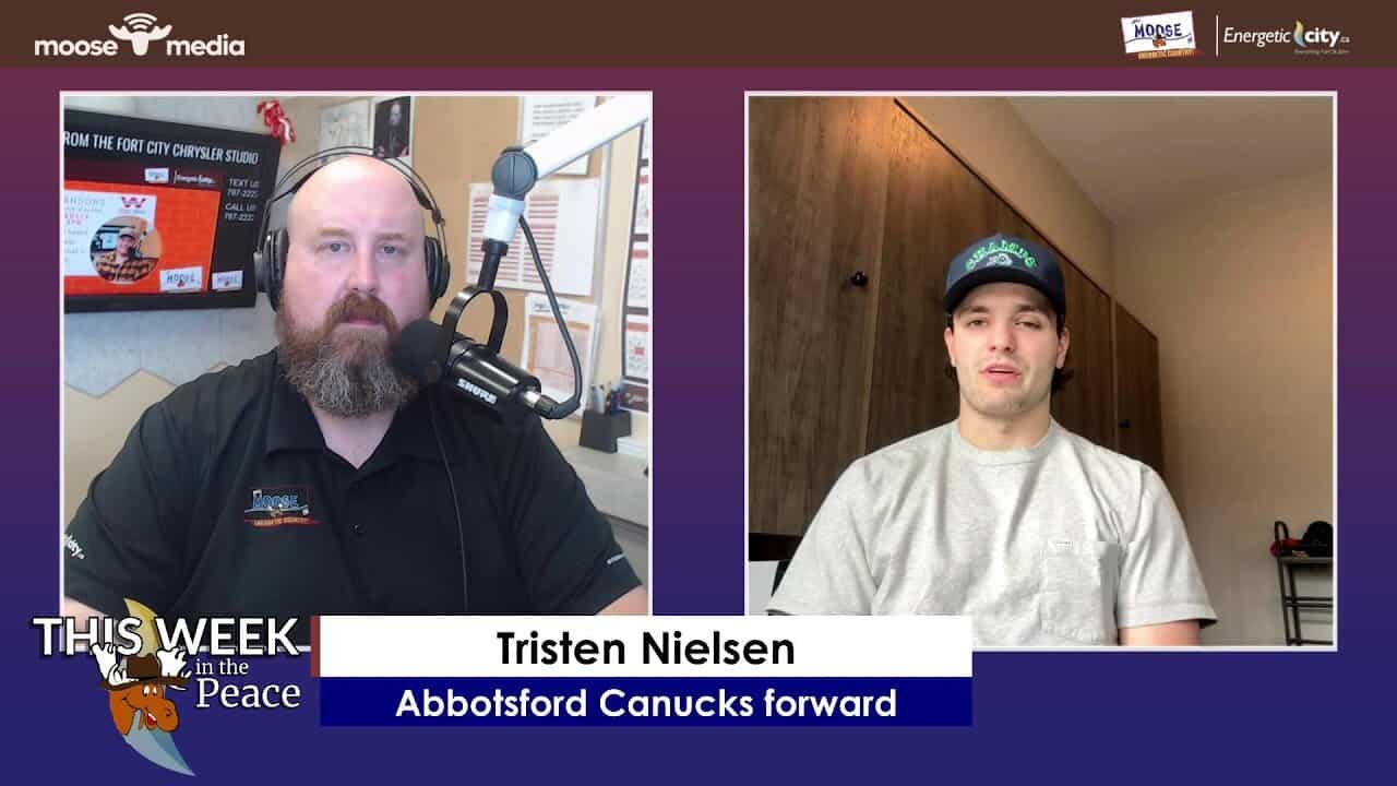 High-quality podcast interview featuring Tristen Nielsen discussing Abbotsford Canucks hockey team.