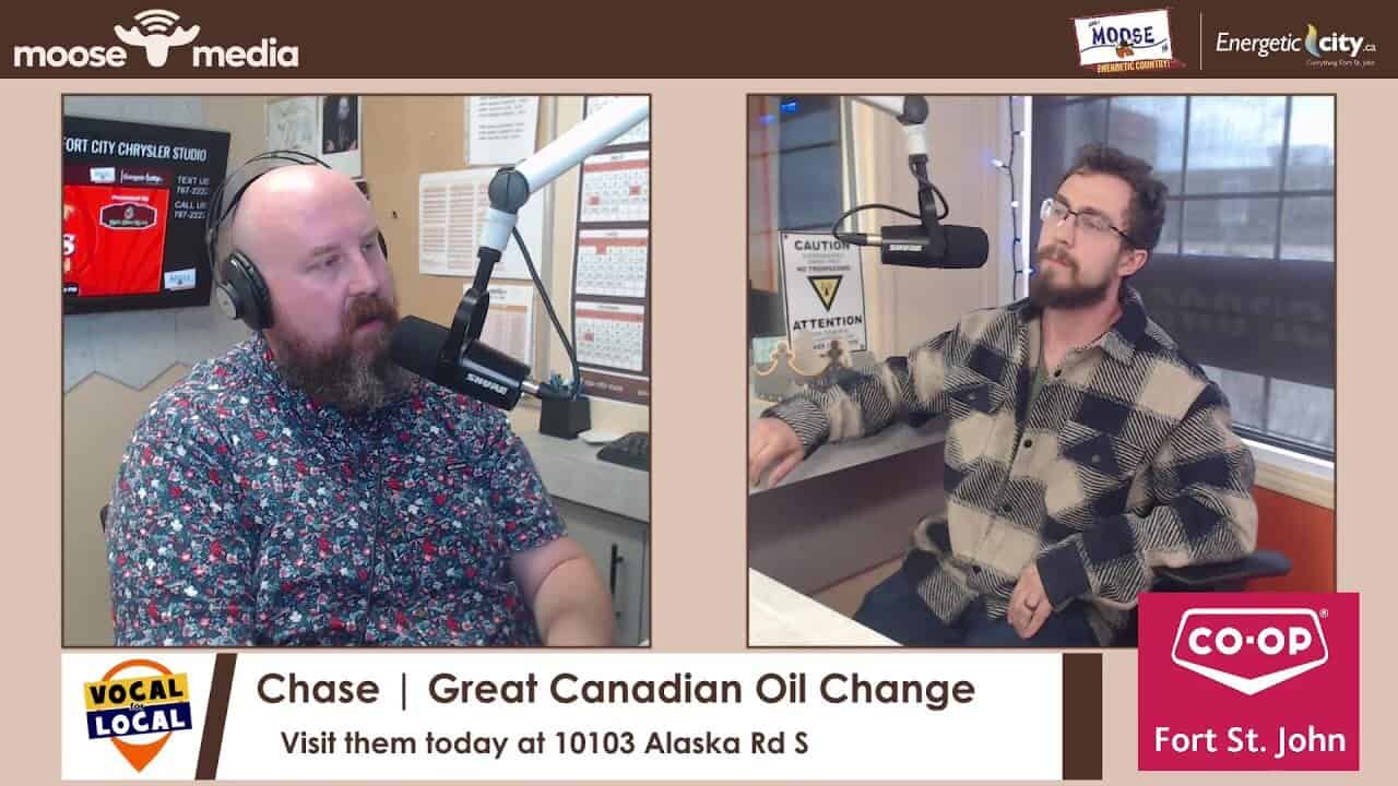 Professional radio interview about Canadian oil change services at MooseMedia Fort St. John.