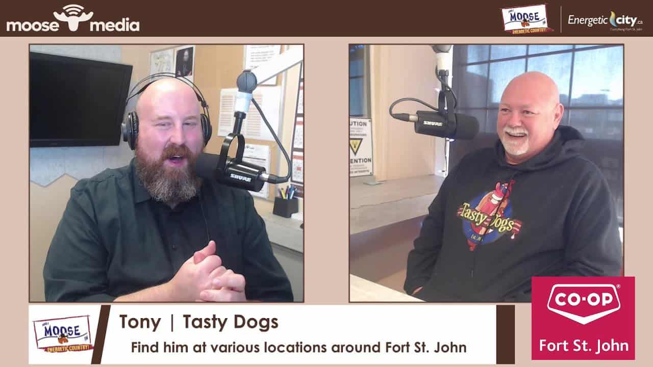 Professional radio interview with Tony from Tasty Dogs promoting local food options in Fort St. John.