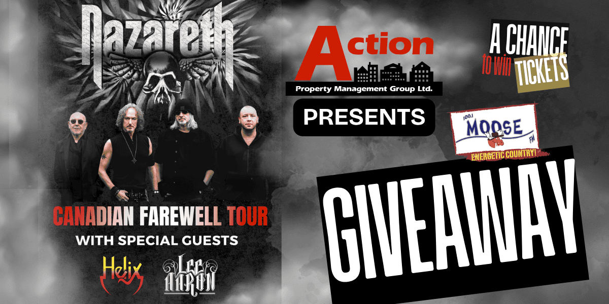MooseMedia concert giveaway for Canadian Farewell Tour featuring Nazareth and special guests Helix and Lee Aaron.