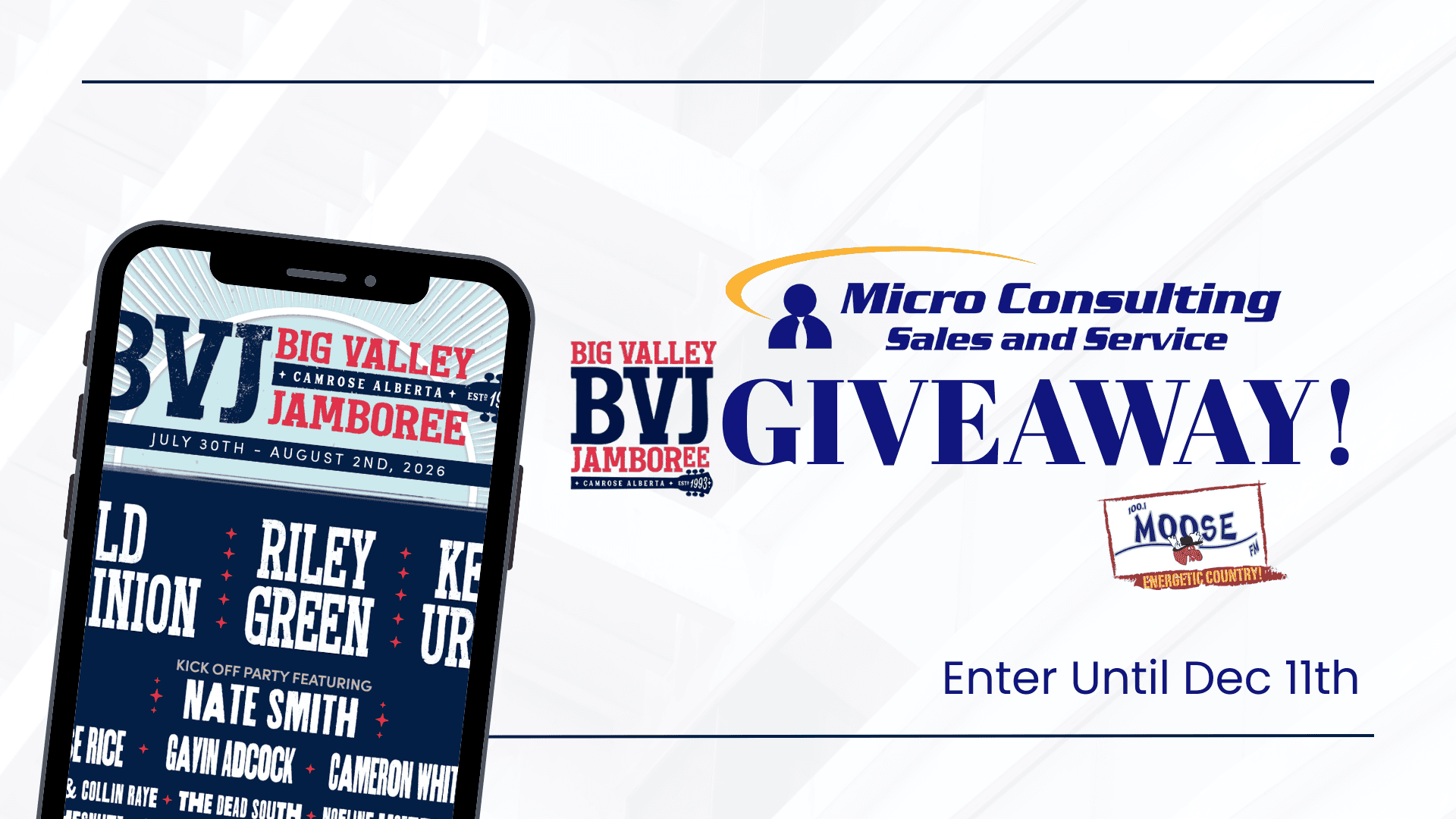 Colorful MooseMedia promotional poster for Big Valley Jamboree.