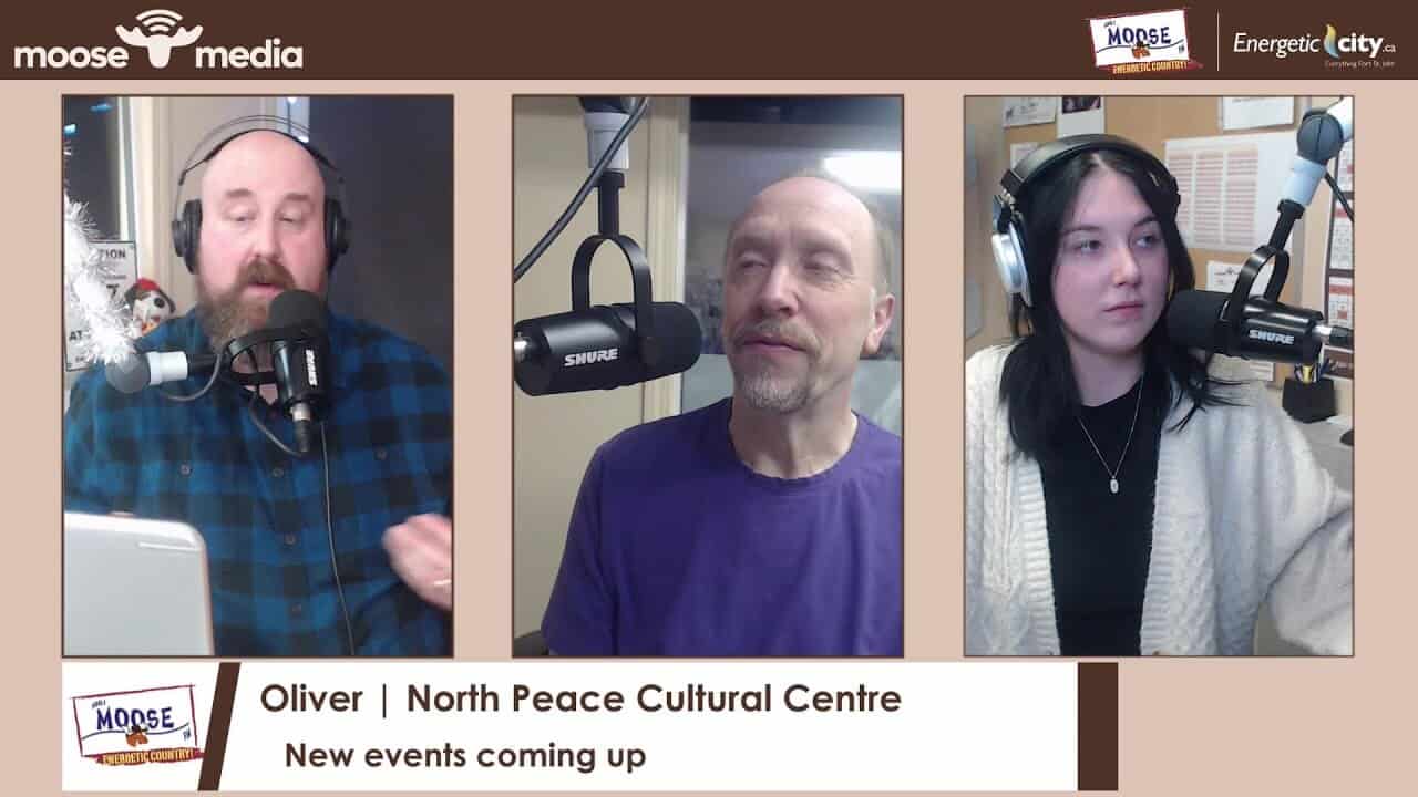 Microphone interview for North Peace Cultural Centre event.