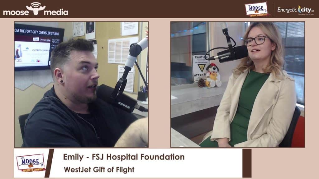 High-quality radio interview with FSJ Hospital Foundation's Emily on Moose Media in Fort St. John, Canada.
