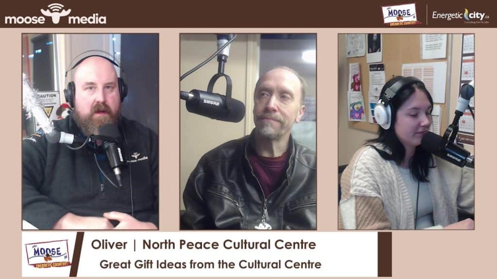 Podcast recording at North Peace Cultural Centre.
