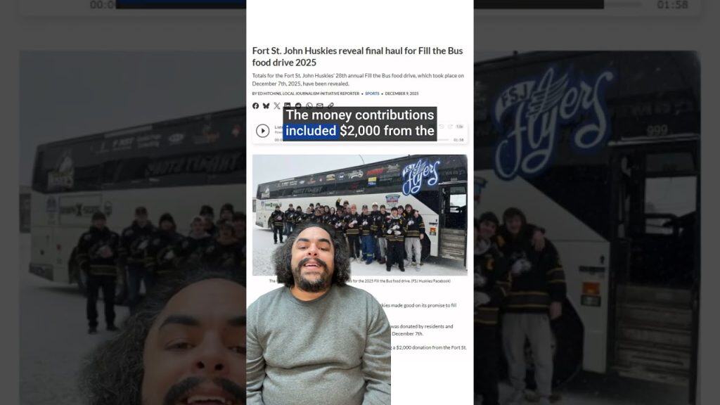 Colorful bus with hockey team and logo, community event Ottawa.