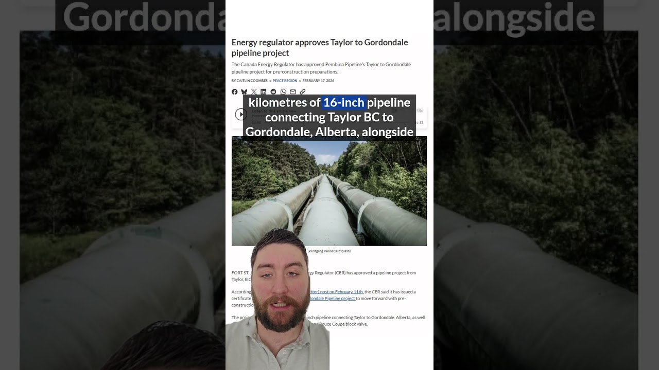 Energy Regulator Approves Taylor to Gordondale Pipeline Project