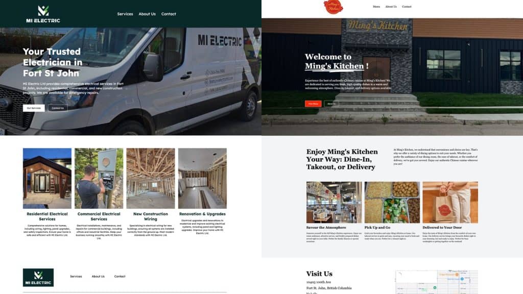 Electrician van for Fort St John electrical services with company logo.