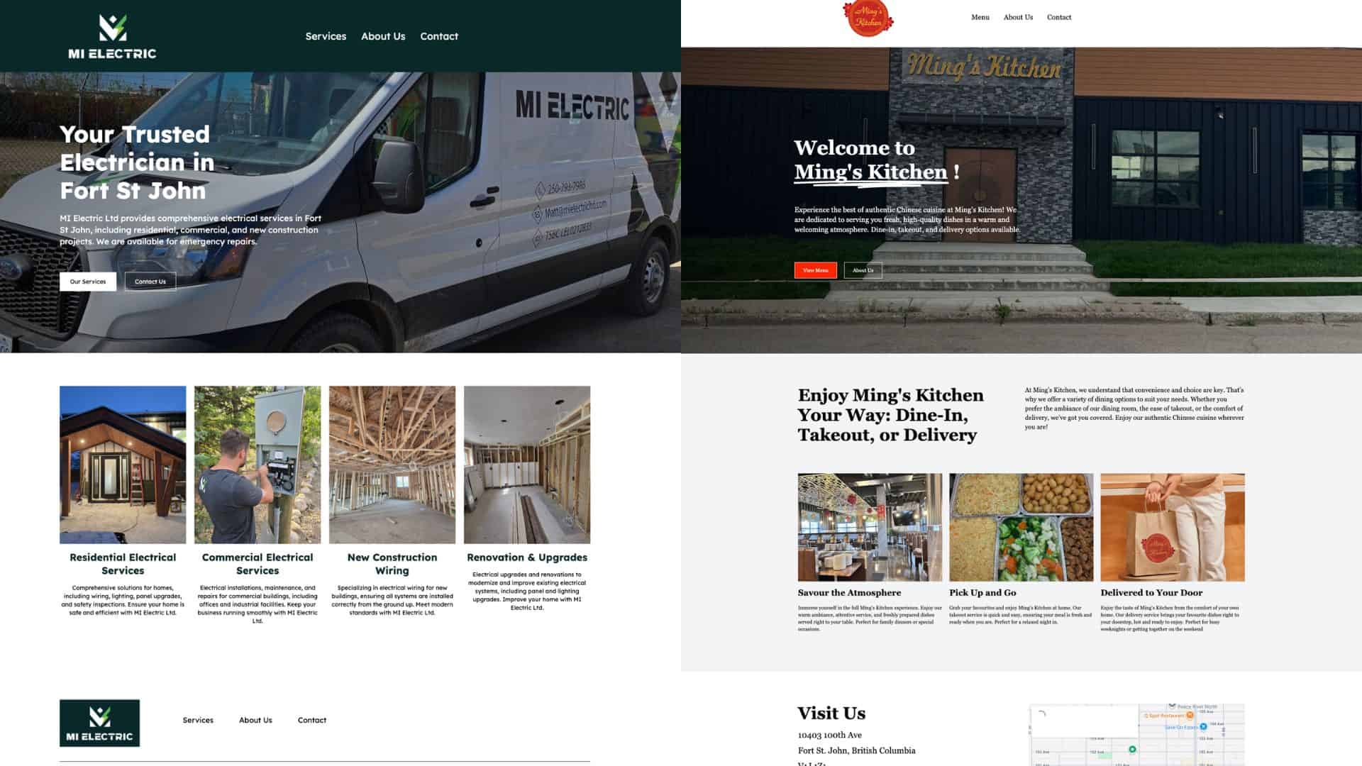 Electrician van for Fort St John electrical services with company logo.