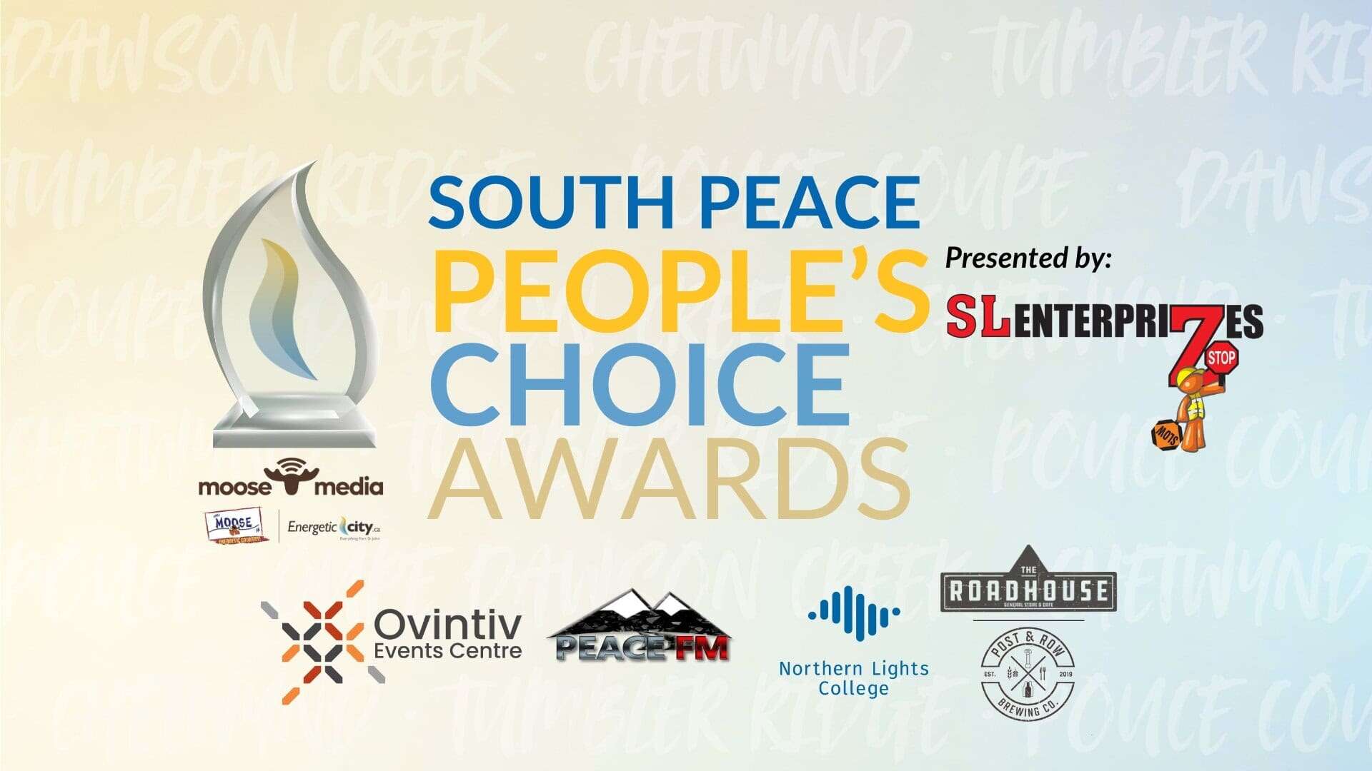 South Peace People's Choice Awards logo with sponsors and event details.