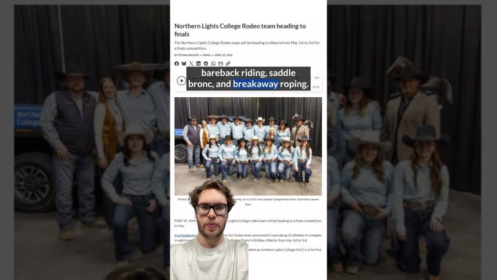 Northern Lights College Rodeo team prepares for the finals in Alberta, showcasing their skills in ba.