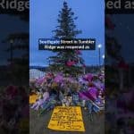 Memorial at Tumbler Ridge street honoring the community's resilience.