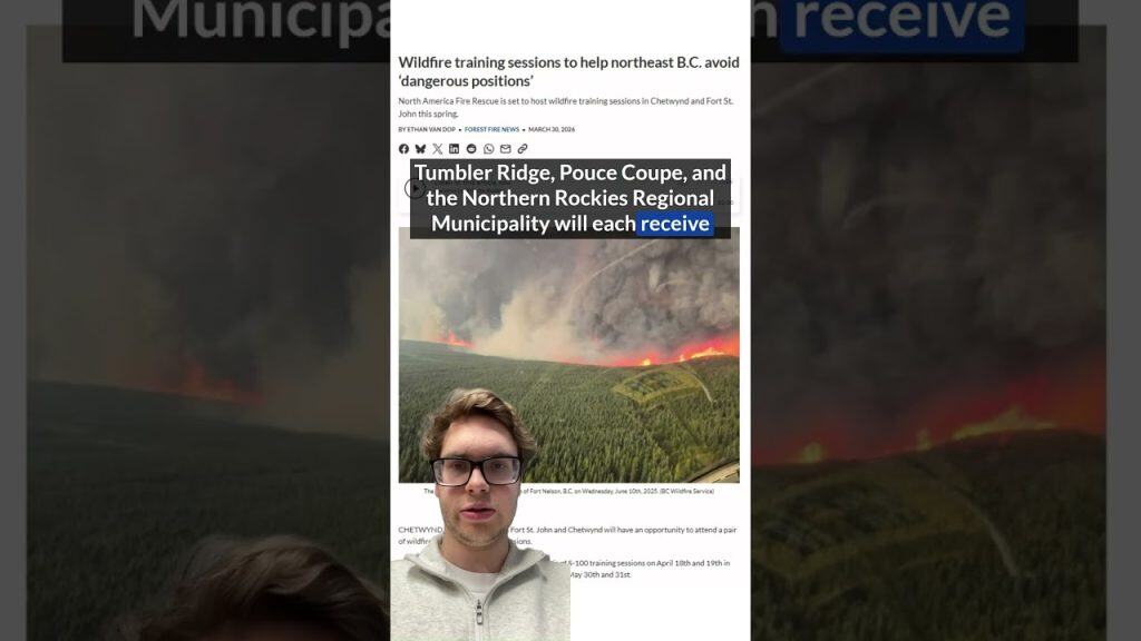 Firefighting equipment used in wildfire training in Northeast BC.