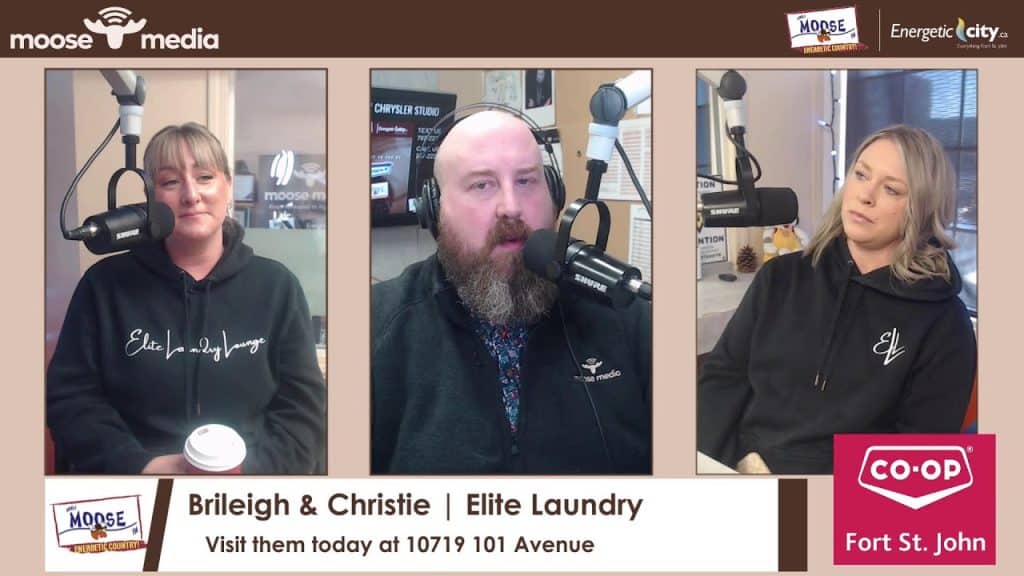 Brileigh and Christie from Elite Laundry speaking at MooseMedia studio.
