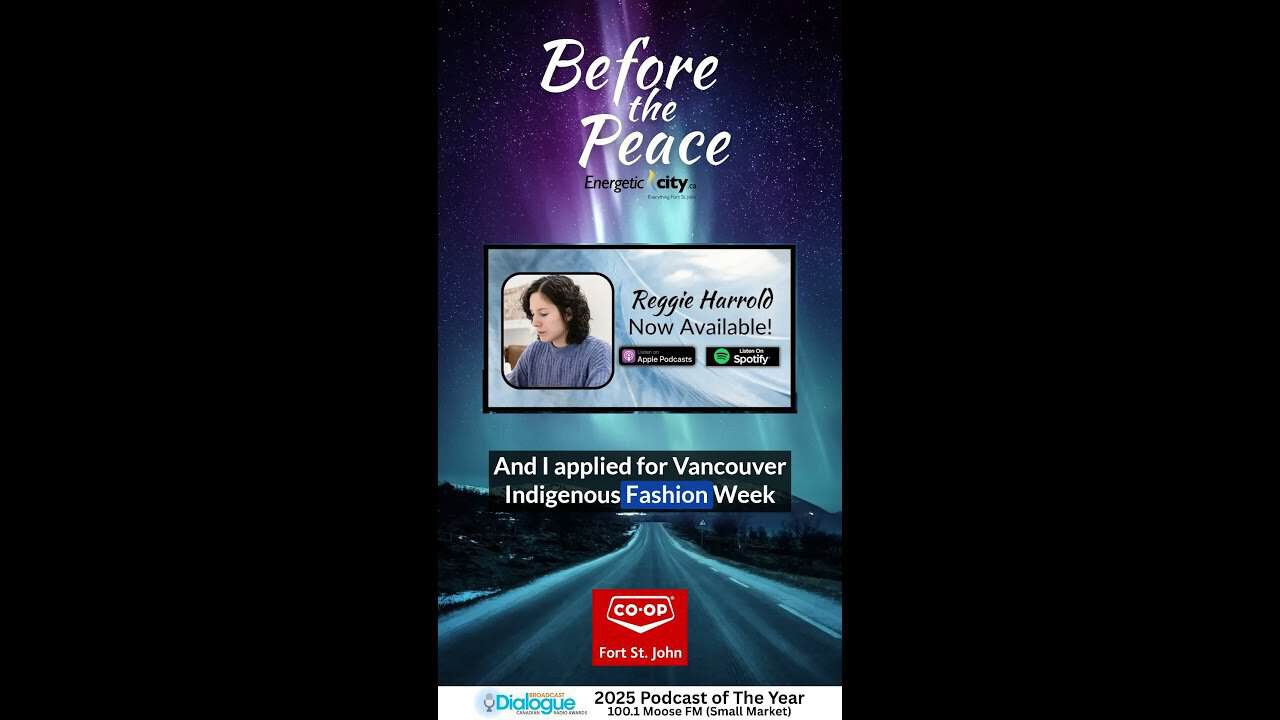 Promotional poster for Before the Peace fashion and art show in Fort St. John, BC.