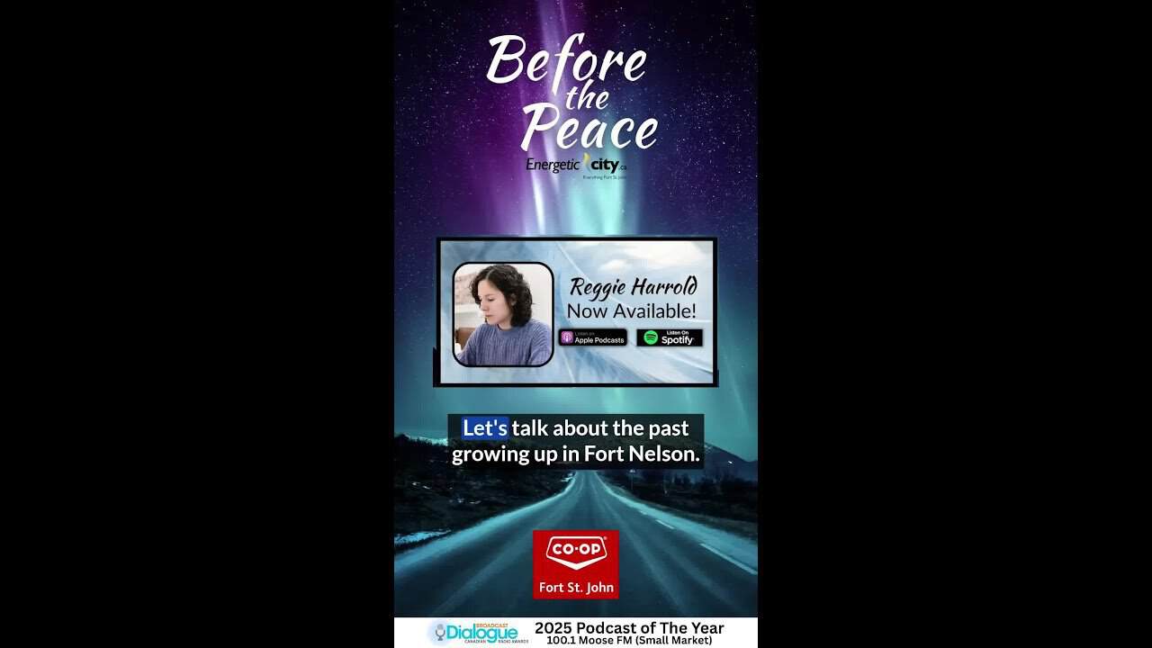 Promotional poster for "Before the Peace" featuring Reggie Harrold and podcast info.