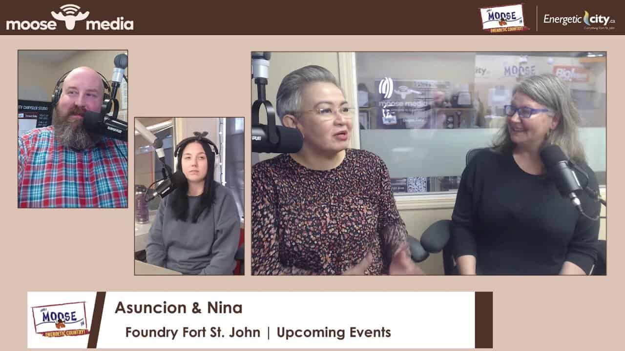 Radio hosts discussing upcoming community events in Fort St. John.