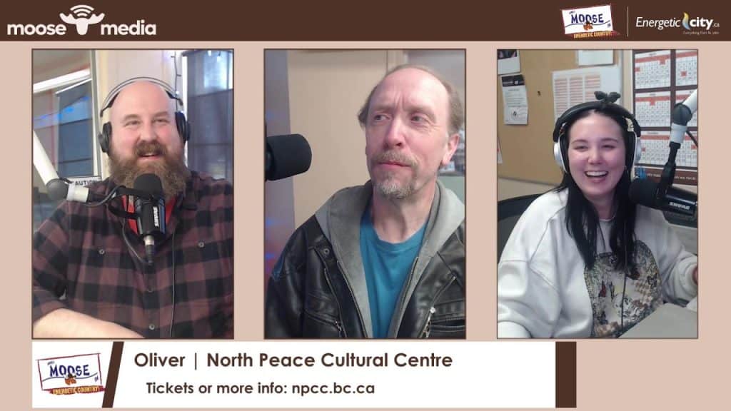 Oliver speaking at North Peace Cultural Centre for MooseMedia event.
