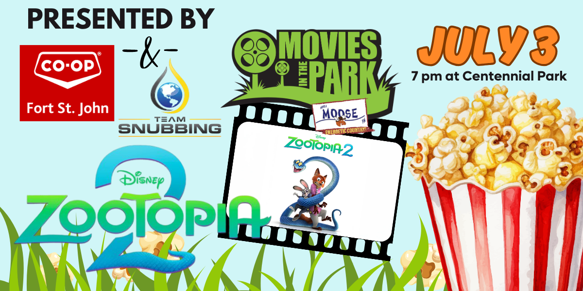 Family-friendly Zootopia movie night at Centennial Park on July 3rd.