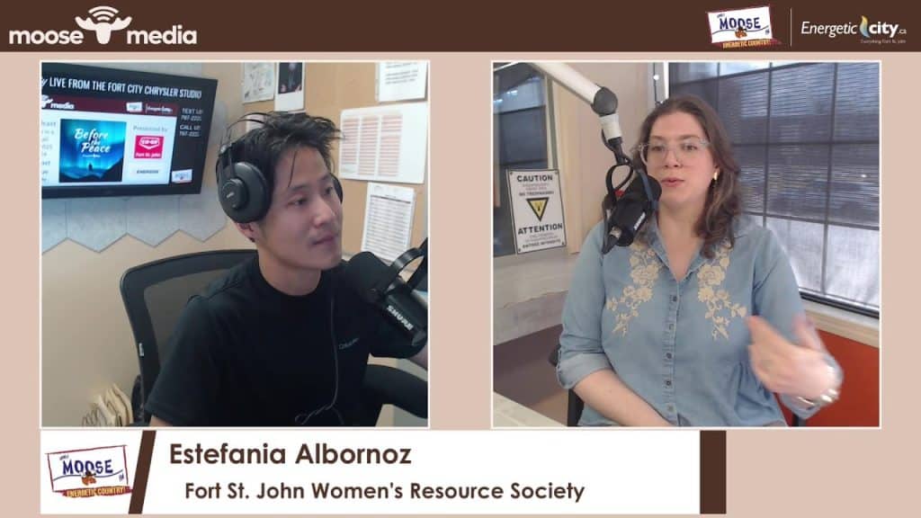 Radio interview with Estefania Albornoz at MooseMedia studio in Fort St. John.