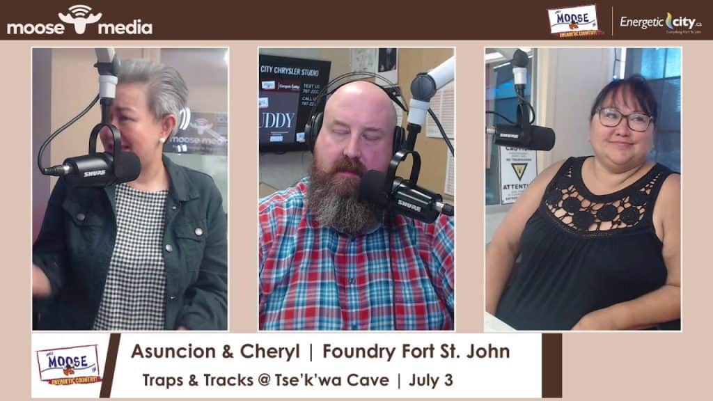 Podcast hosts Asuncion, Cheryl, and guest discuss traps and tracks at Tsek'wa Cave.
