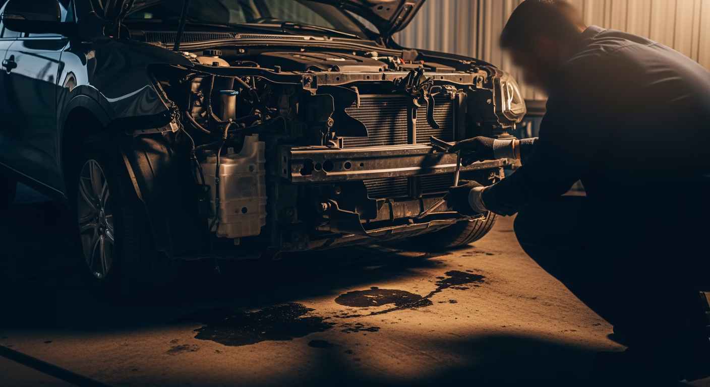 Copart stock analysis bidder inspecting a recovered vehicle before online auction
