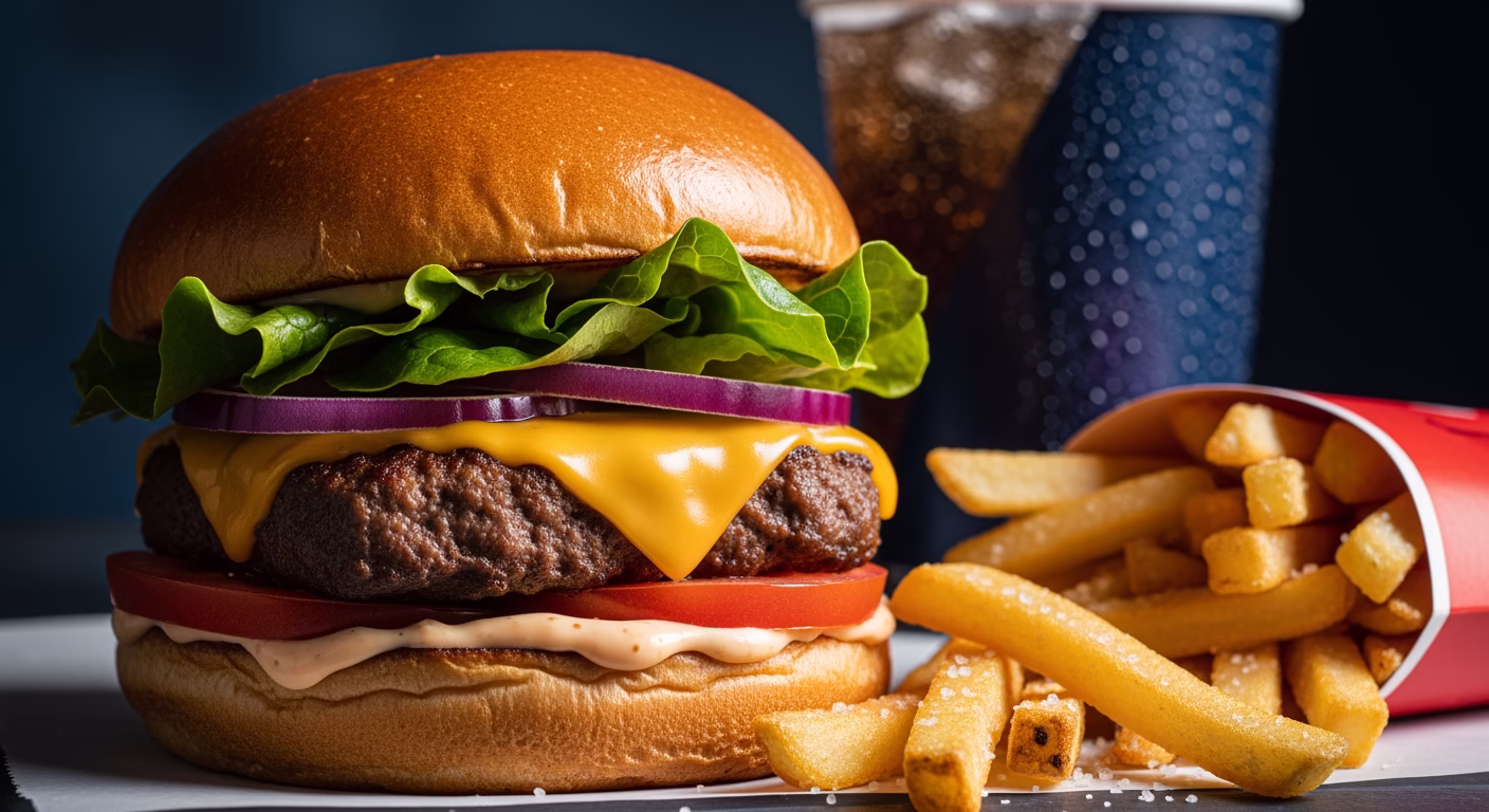Wendy's stock analysis of a fast food restaurant exterior with signage at night