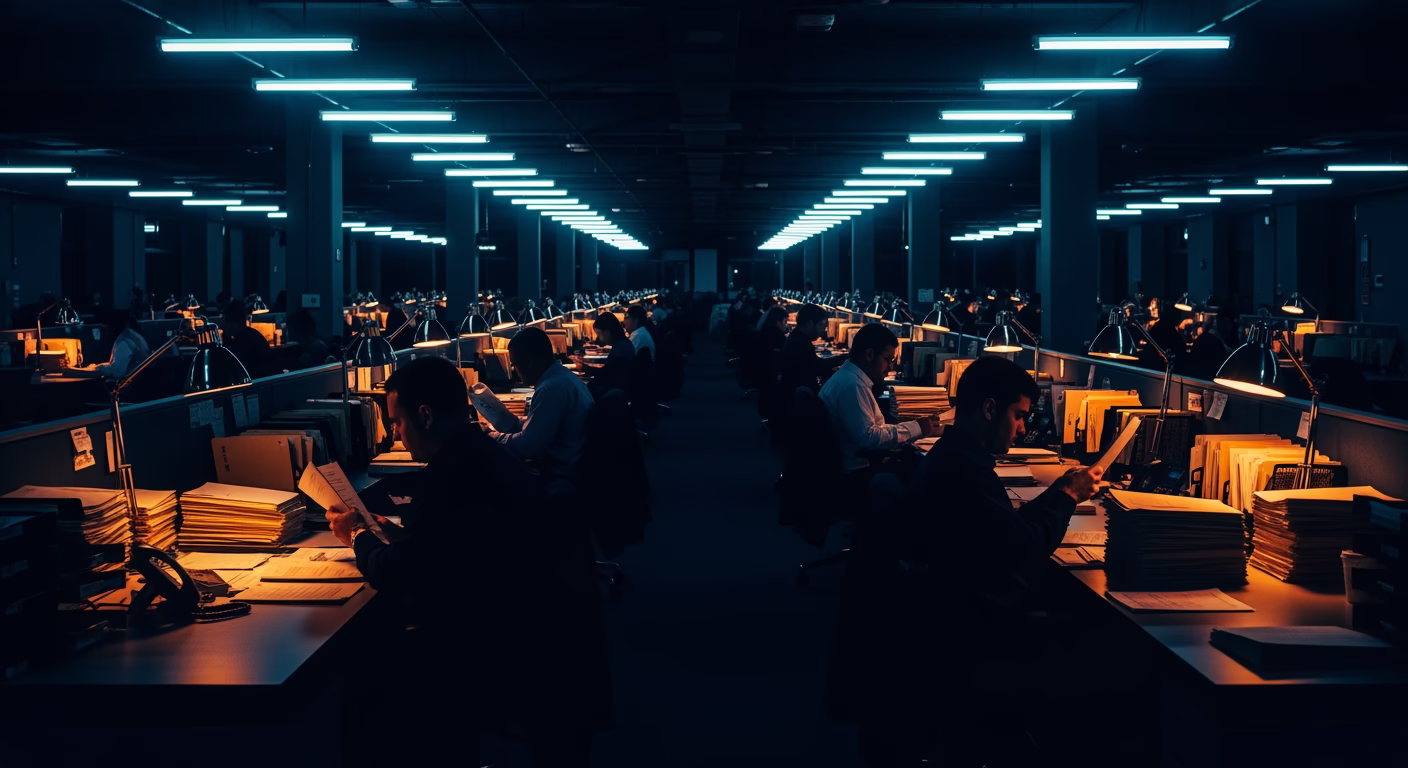 Bread Financial stock institutional analyst reviewing consumer lending documents in office