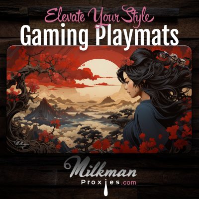 Valiant japanese woman ninja mtg playmat