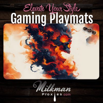 Mtg rakdos playmat - flaming skull desk mat