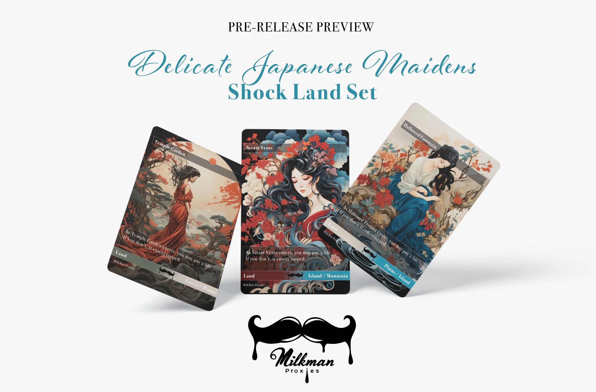 Set of shock land proxies with japanese maiden images