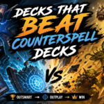 Cedh decks that can beat counterspell decks featured image showing blue combating with red and other colors