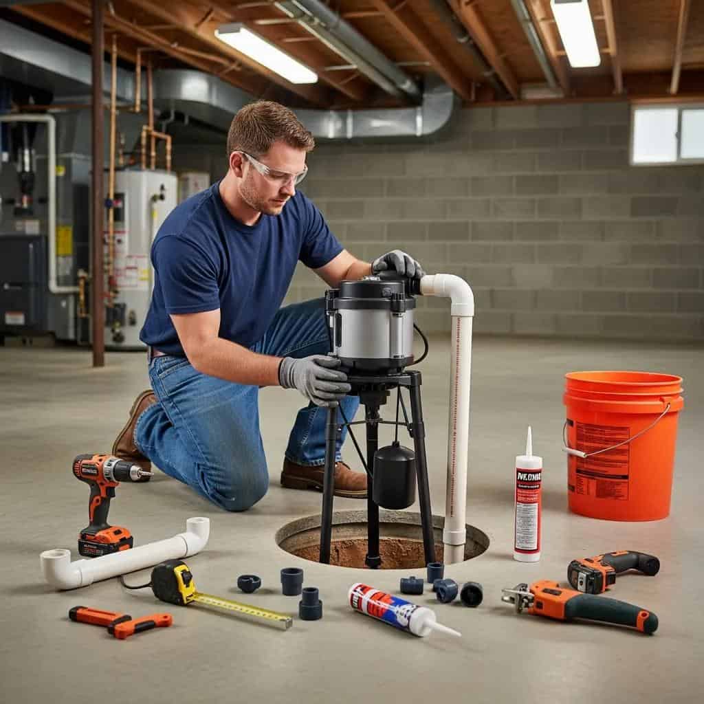 Basement floor drain backing up with wastewater — a sign of a main sewer line blockage in Warren, MI