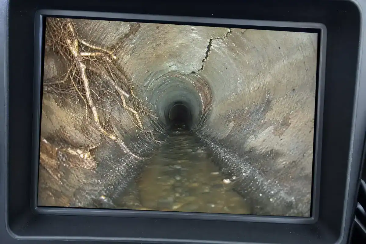 Bison Plumbing technician running a sewer camera inspection before a home sale in Warren, MI