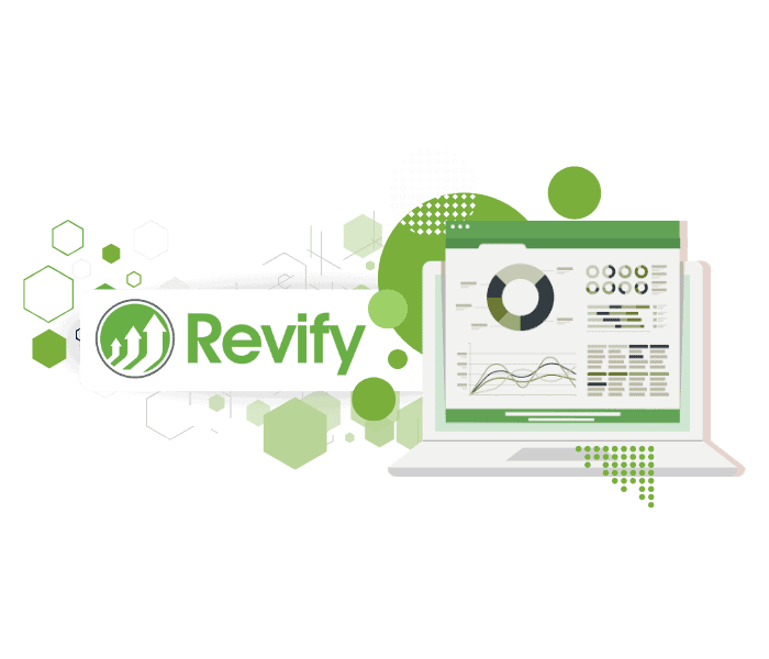Revify analytics dashboard showing data visualization and insights for mid-market companies.