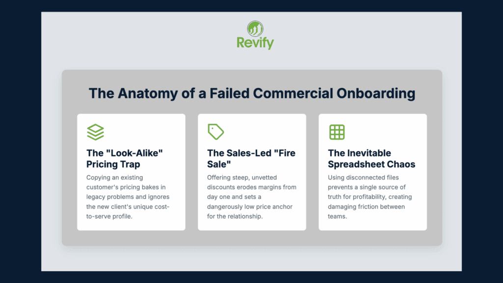 The First 90 Days: Why Your Onboarding Process is the Key to Stopping Customer Attrition 3 Revify analytics dashboard showing onboarding failure metrics and sales data.