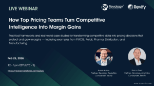 Pricing analytics dashboard showing competitive intelligence for margin gains.