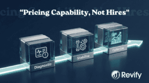 Revify Analytics dashboard showing diagnostic, stabilization, and optimization tools for pricing.