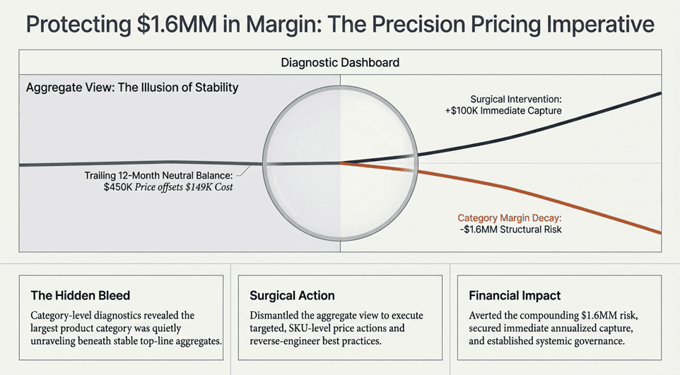 Price-cost discipline trend for a mid-market manufacturer