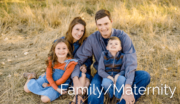 Beautiful family and maternity portrait sitting on a grassy field showcasing loving family moments and professional photography services by My Roots Photography Co.