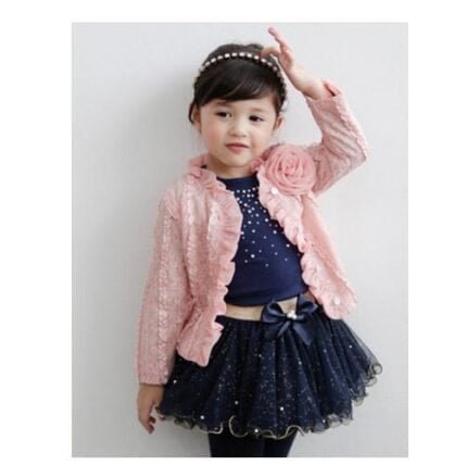Princess Dress Three-Piece Set – Elegant Outfit for Girls with Crown & Accessories