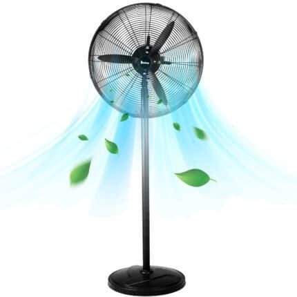 US MFJ-E50 Electric Fan – 20-Inch Industrial Floor Fan with Three-Leaf Aluminum Blades