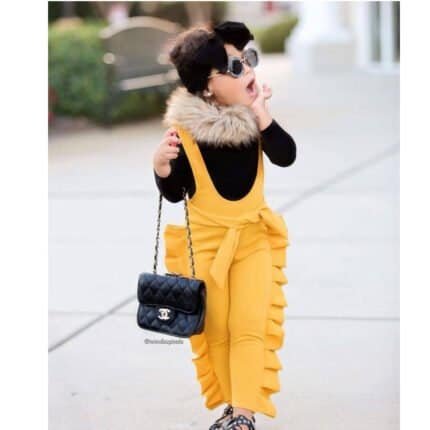 Children’s Yellow Cotton Overalls – Comfortable and Stylish Kids’ Jumpsuit