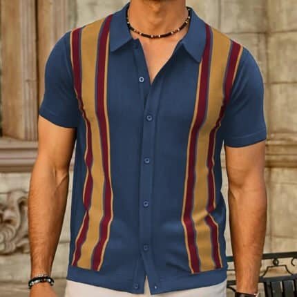 Stitching Contrast Color Business Sweater