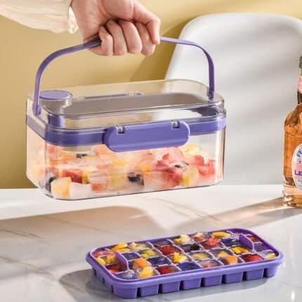 New Silicone Press Ice Maker Single Double Layer Square Ice Cube Mold