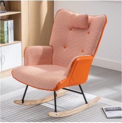 Modern Fabric Rocking Chair – Nursery Lounge Furniture for Comfort