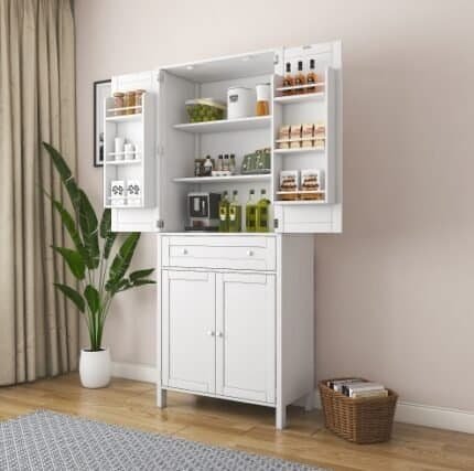 Kitchen Storage Cabinet – 70.87'' Pantry with Adjustable Shelves & Drawer for Dining Room