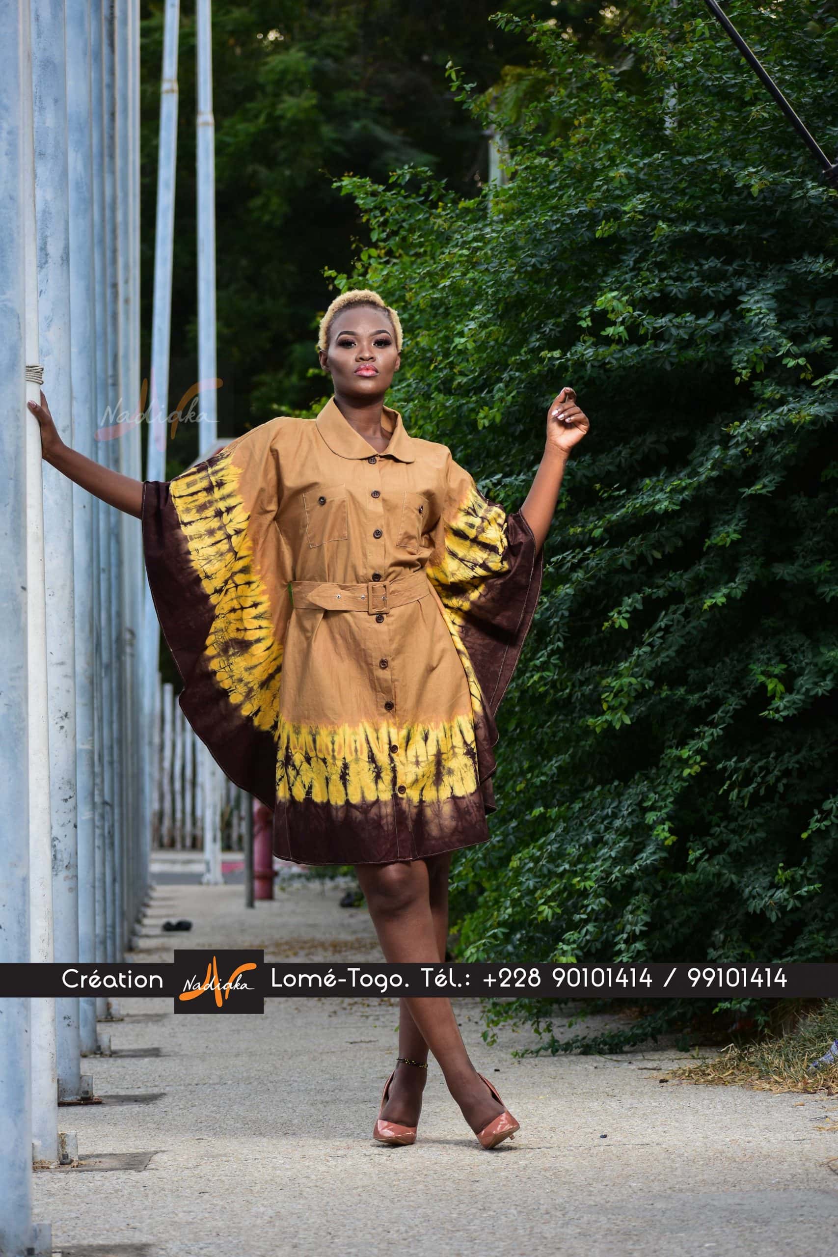 Robe chemisier boubou avec ceinture