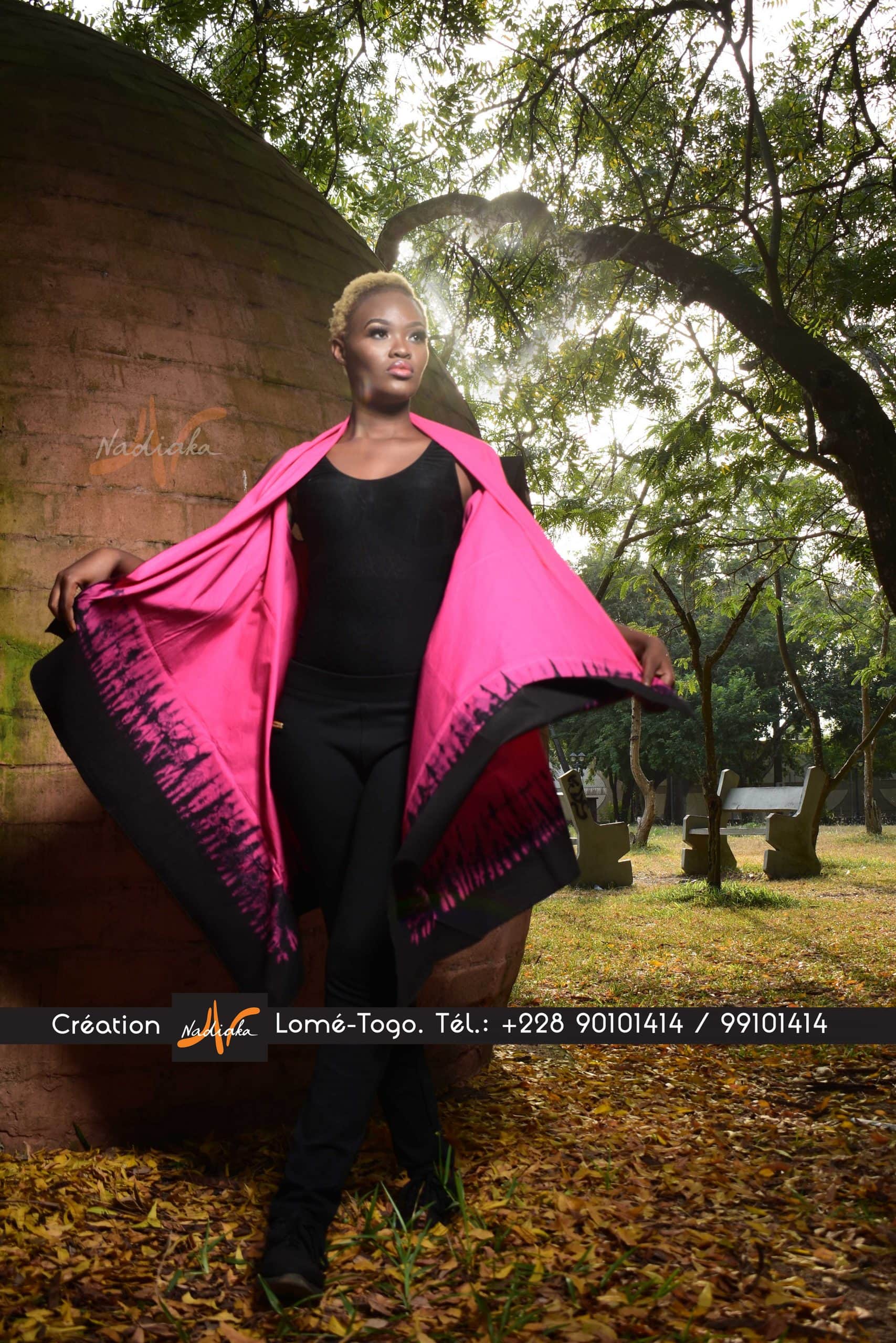 Gilet cape en tissu tie and dye