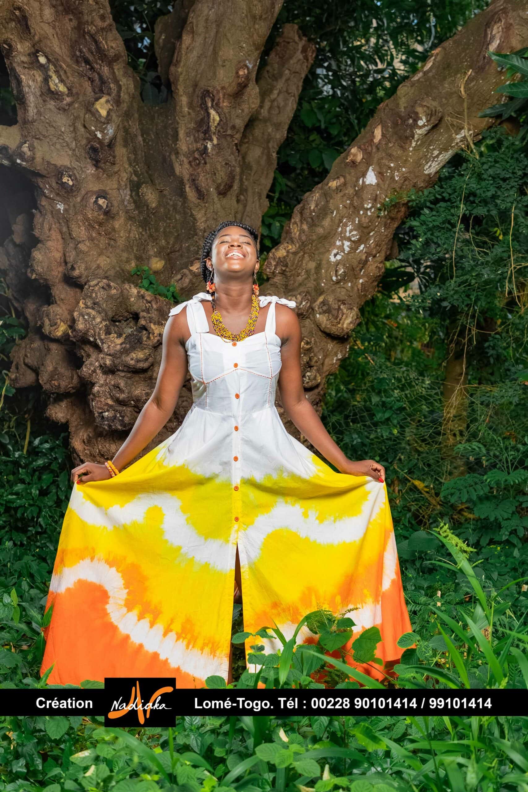 Robe longue batik colorée