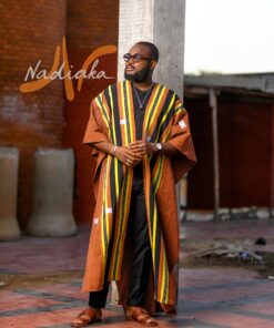 Super cape en pagne tissé Faso danfani authentique